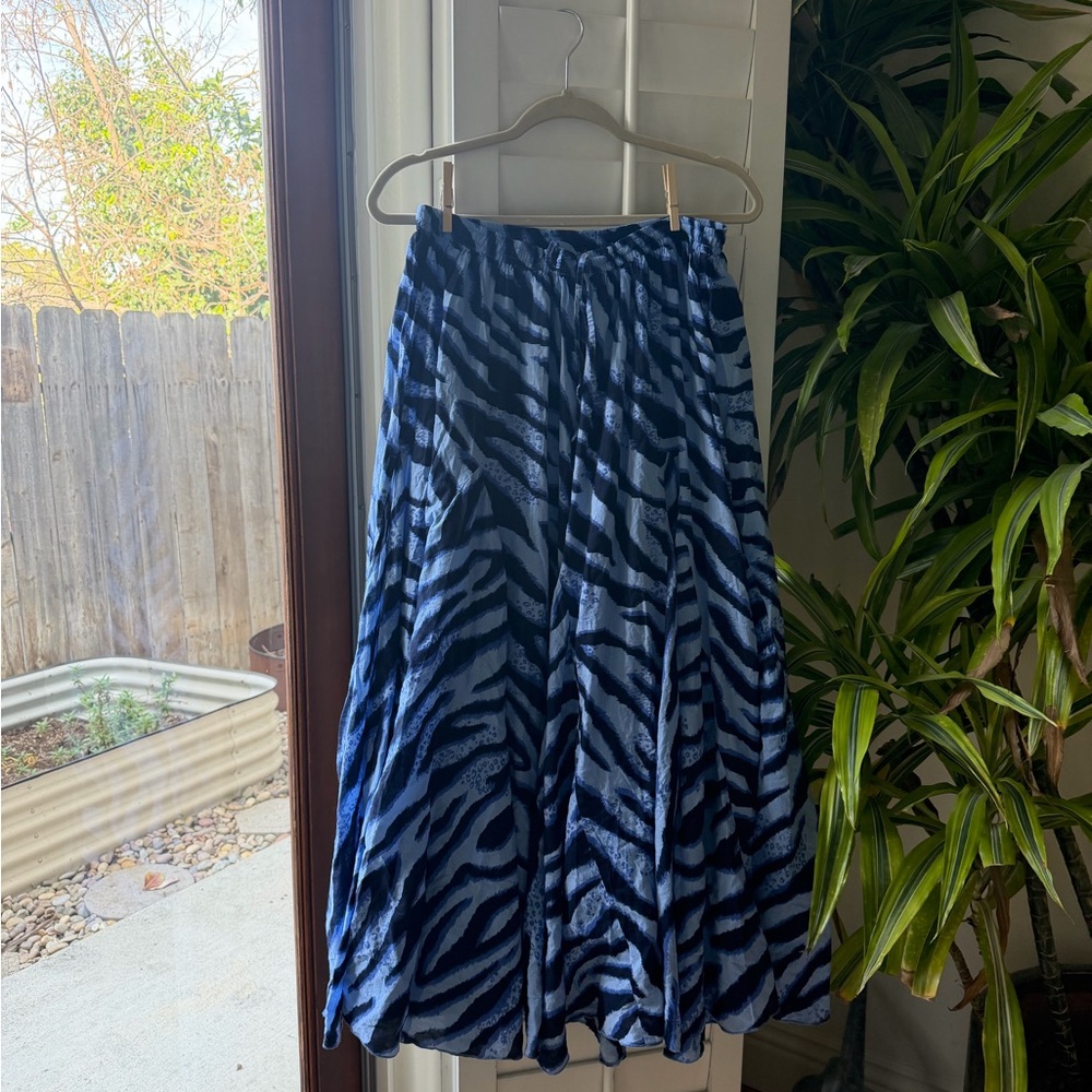 Jessica London Navy Zebra Print Maxi Skirt